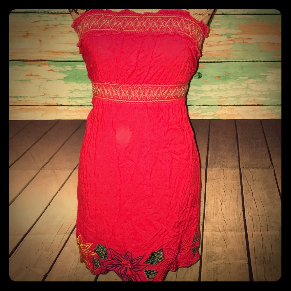 Red Strapless Dress
